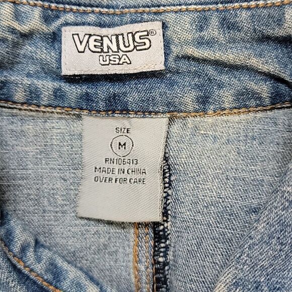 Venus USA Cropped Denim Jean Jacket Size M - Picture 8 of 11